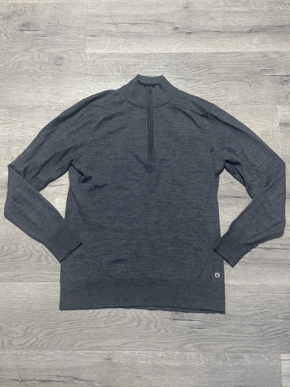 Smartwool Men’s M 1/4 Zip Kiva Ridge Merino Wool Dark Gray